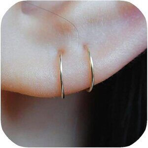 Small Gold Hoop Earrings Huggie Cartilage Nose Helix Tragus Minimalist Jewelry